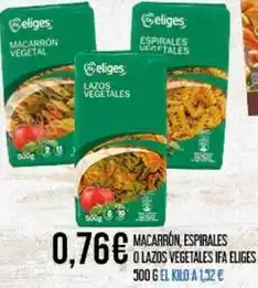 Eliges - macarron, espirales o lazos vegetales ifa