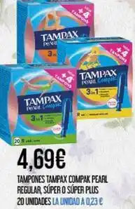 Claudio Tampax - tampones compak pearl regular, super o super plus oferta