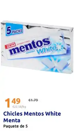 Action MENTOS Chicles White Menta oferta