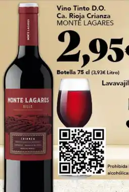 Gadis MONTÉ LAGARES Vino Tinto D.O. Ca. Rioja Crianza oferta