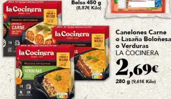 Gadis LA COCINERA Canelones Carne o Lasaña Boloñesa o Verduras oferta