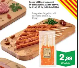 Sorli Broquetes de gall dindi adobades oferta