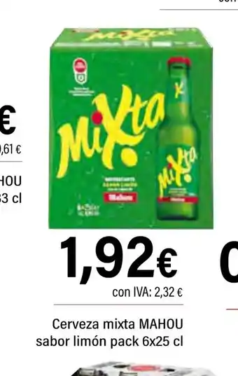 Cash Ifa MAHOU Cerveza mixta sabor limón oferta