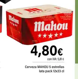 Cash Ifa MAHOU Cerveza 5 estrellas oferta