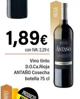 Cash Ifa ANTAÑO Vino tinto D.O.Ca.Rioja oferta