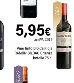 Cash Ifa RAMÓN BILBAO Vino tinto D.O.Ca.Rioja Crianza botella oferta