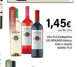Cash Ifa LOS MOLINOS Vino D.O.Valdepeñas blanco tinto o rosado oferta