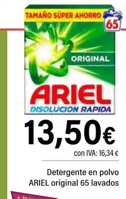 Cash Ifa ARIEL Detergente en polvo original 65 lavados oferta