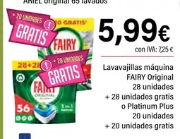 Cash Ifa FAIRY Lavavajillas máquina Original 28 unidades + 28 unidades gratis o Platinum Plus 20 unidades + 20 unidades gratis oferta