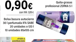 Cash Ifa IFA SABE Bolsa basura autocierre 30 I perfumada 20 unidades o 120 10 unidades oferta
