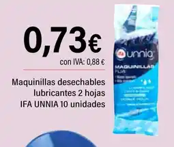 Cash Ifa IFA UNNIA Maquinillas desechables lubricantes 2 hojas oferta