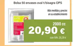 Cash Ifa Bolsa 50 envases oval t/bisagra ops oferta