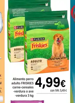 Cash Ifa FRISKIES Alimento perro adulto carne-cereales -verdura o ave -verdura oferta