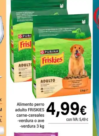 Cash Ifa FRISKIES Alimento perro adulto carne-cereales -verdura o ave -verdura oferta