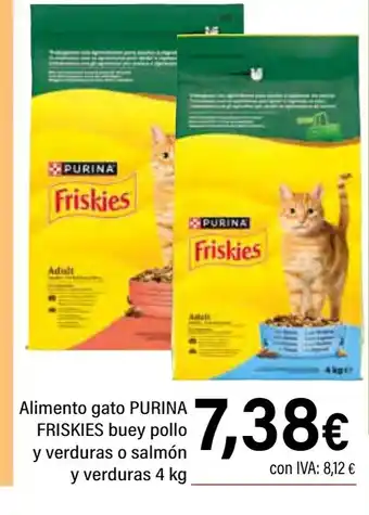 Cash Ifa PURINA FRISKIES Alimento gato buey pollo y verduras o salmón y verduras oferta