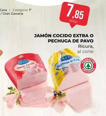 SPAR Gran Canaria RICURA Jamón cocido extra o pechuga de pavo oferta