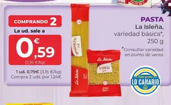 SPAR Gran Canaria LA ISLEÑA Pasta oferta