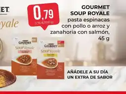 SPAR Gran Canaria PURINA GOURMET soup royale pasta espinacas con pollo o arroz y zanahoria con salmón oferta