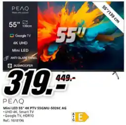 MediaMarkt ΡΕΛΟ Mini LED 55" 4K PTV 55GMU-5026C AG oferta