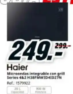 MediaMarkt HAIER Microondas integrable con grill Series 4&2 H38FMWID41D27N oferta