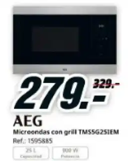 MediaMarkt AEG Microondas con grill TMSSG251EM oferta