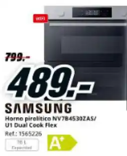 MediaMarkt SAMSUNG Horno pirolitico NV784530ZAS/ U1 Dual Cook Flex oferta