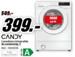 MediaMarkt CANDY Lavadora integrable BC448M4DBJ-5 oferta