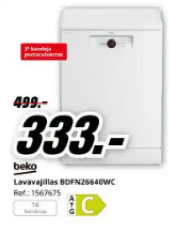 MediaMarkt BEKO Lavavajillas BDFN26640WC oferta