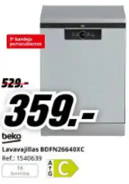 MediaMarkt BEKO Lavavajillas BDFN26640XC oferta