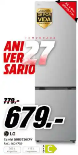MediaMarkt LG Combi GBB5726CPY oferta