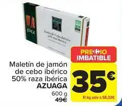 Carrefour Azuaga - maletín de jamón de cebo ibérico 50% raza ibérica oferta