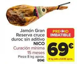 Carrefour Nico - jamón gran reserva cruce duroc sin aditivo oferta