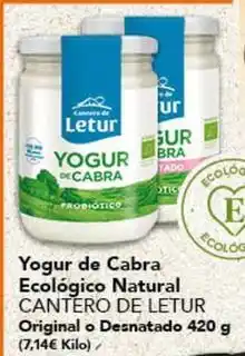 Gadis El cantero de letur - yogur de cabra ecológico natural oferta