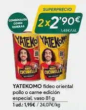 Masymas Yatekomo - fideo oriental pollo o carne edition especial oferta