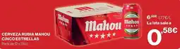 Hipercor Mahou - cerveza rubia cinco estrellas oferta