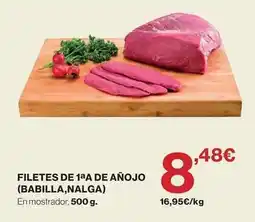 Hipercor Filetes de 1aa de añojo (babilla,nalga) oferta