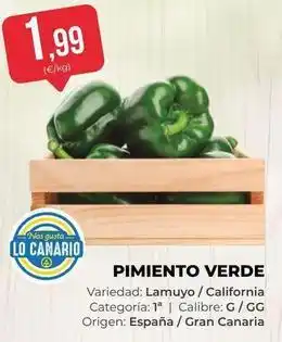 SPAR Gran Canaria California - pimiento verde oferta