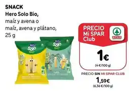 SPAR Gran Canaria Snack - hero solo bio oferta