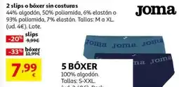 Alcampo JOMA 2 slips o bóxer sin costuras oferta