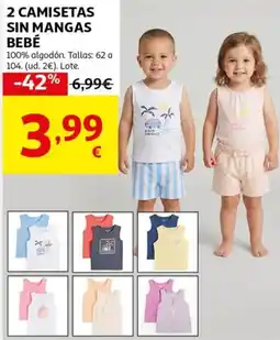 Alcampo 2 camisetas sin mangas bebé oferta