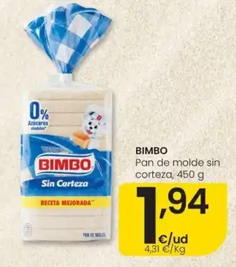 Eroski BIMBO Pan de molde sin corteza oferta