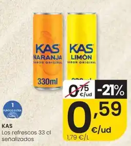 Eroski KAS Los refrescos 33 cl señalizados oferta