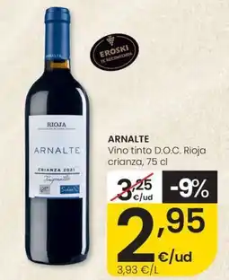 Eroski ARNALTE Vino tinto D.O.C. Rioja crianza oferta