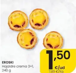 Eroski EROSKI Hojaldre crema 3+1 oferta