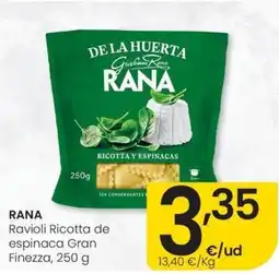 Eroski RANA Ravioli Ricotta de espinaca Gran Finezza oferta