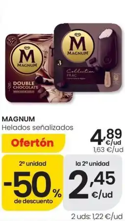 Eroski MAGNUM Helados señalizados oferta