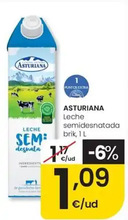 Eroski ASTURIANA Leche semidesnatada brik oferta