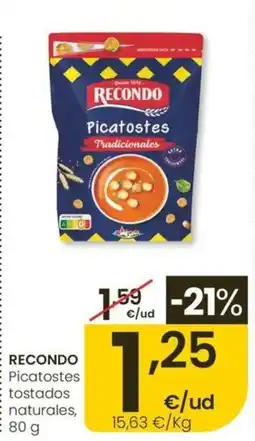 Eroski RECONDO Picatostes tostados naturales oferta