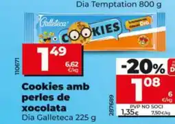 Dia DIA GALLETECA Cookies amb perles de xocolata oferta