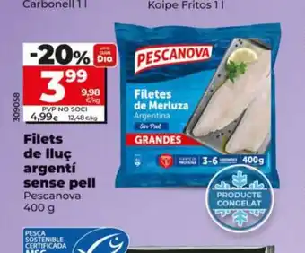 Dia PESCANOVA Filets de lluç argentí sense pell oferta